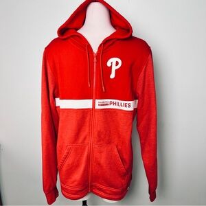 Philadelphia Phillies Fanatics Full- Zip Hoodie Red Fleece Lined- Size Large